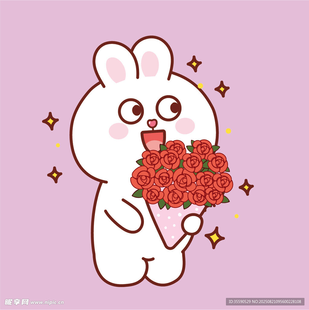 抱花萌兔
