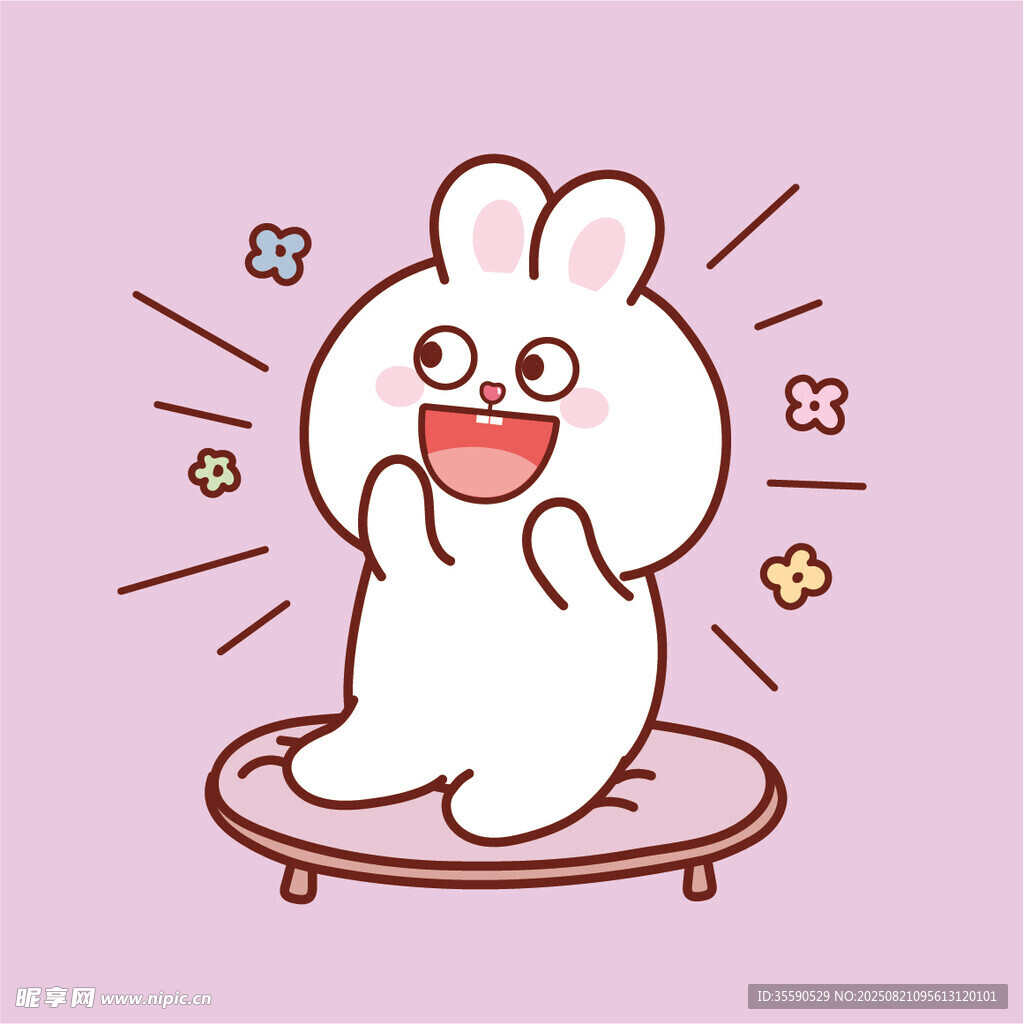 可爱小兔开心蹦跳