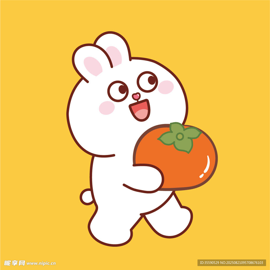 白兔抱柿