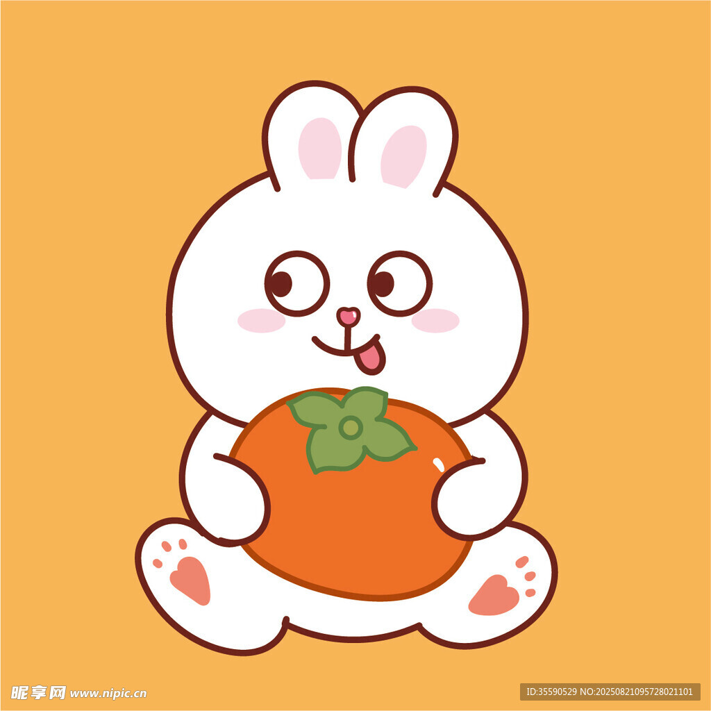 抱南瓜的可爱兔子