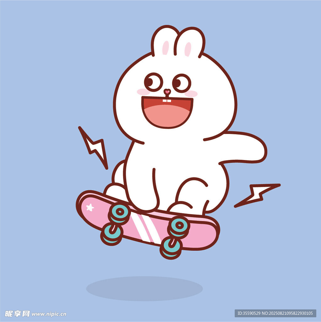 滑板小兔活力满满