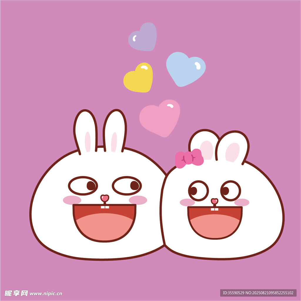 可爱兔子情侣形象