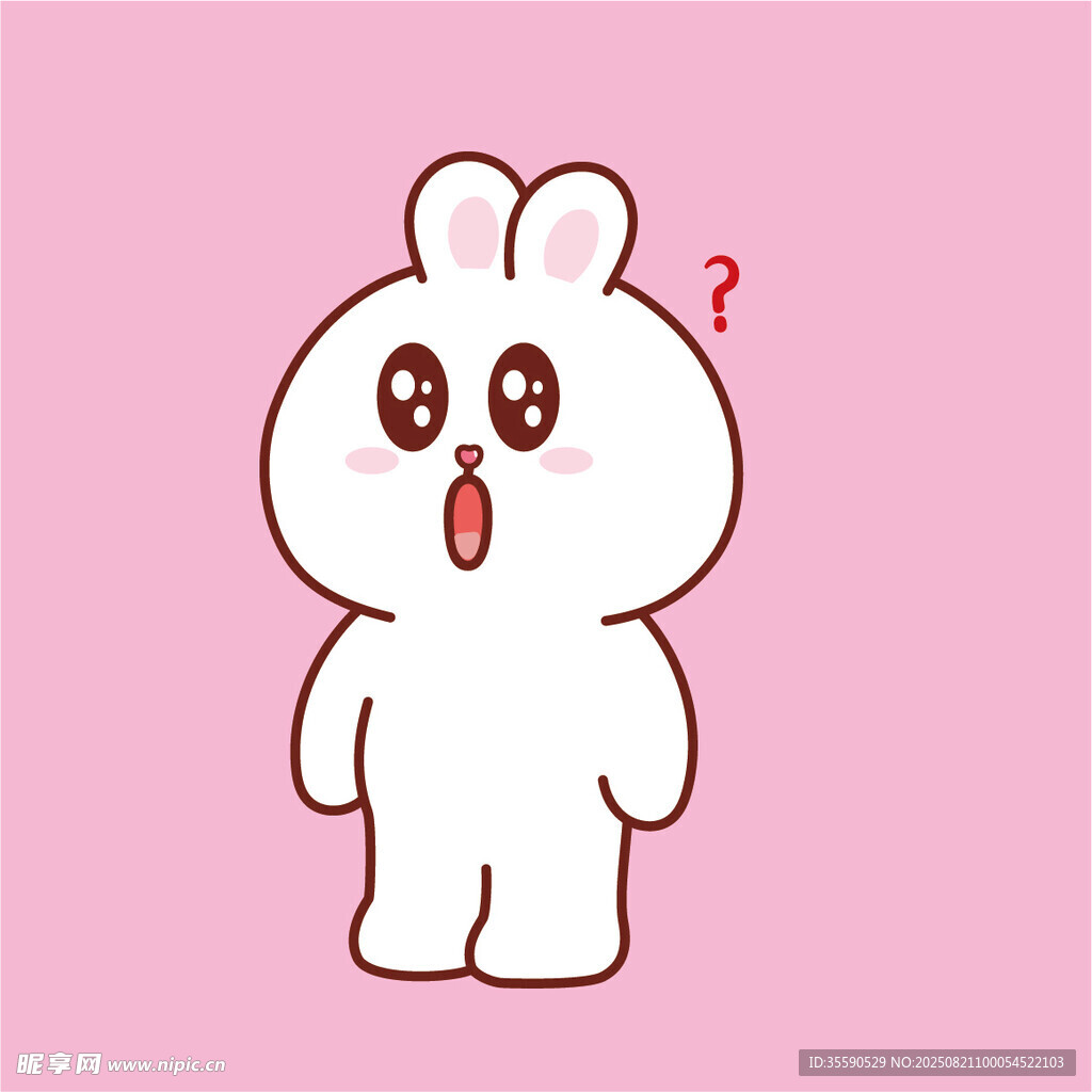 可爱白兔带问号表情