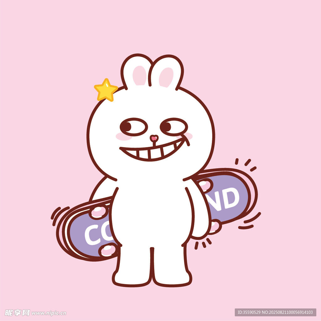 戴皇冠的快乐兔子