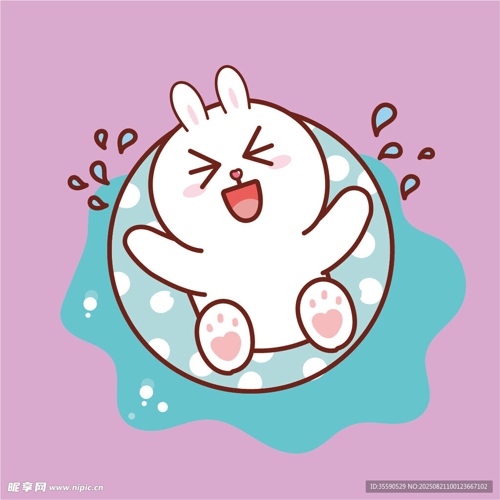 可爱小兔泡澡欢乐瞬间