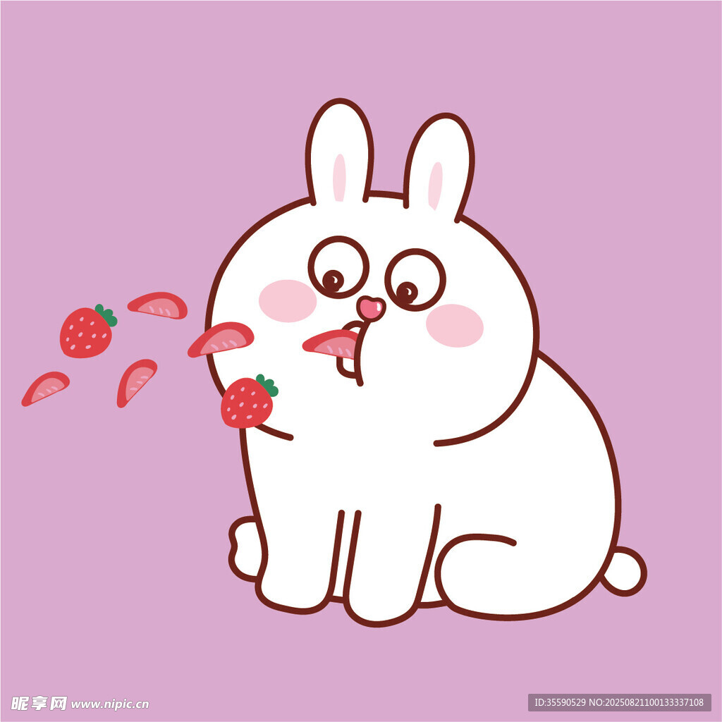 可爱白兔吐草莓爱心