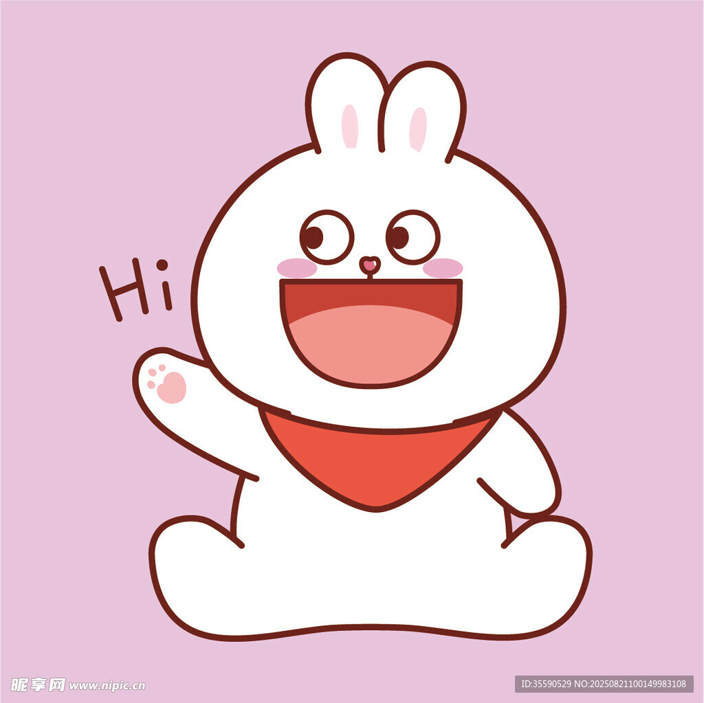 可爱白兔打招呼