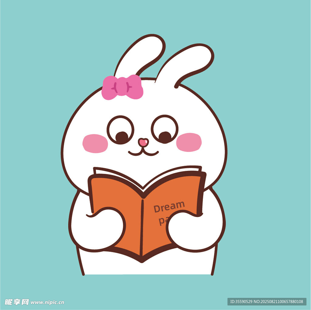 看书的可爱兔子