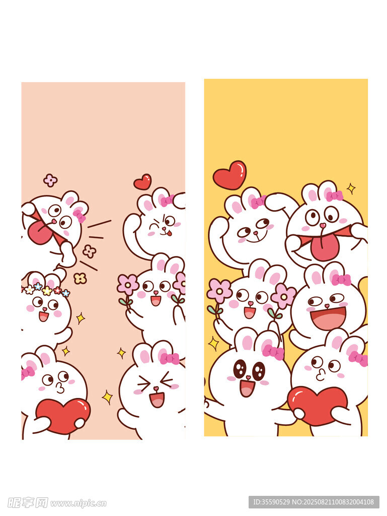 可爱卡通兔子图案设计素材