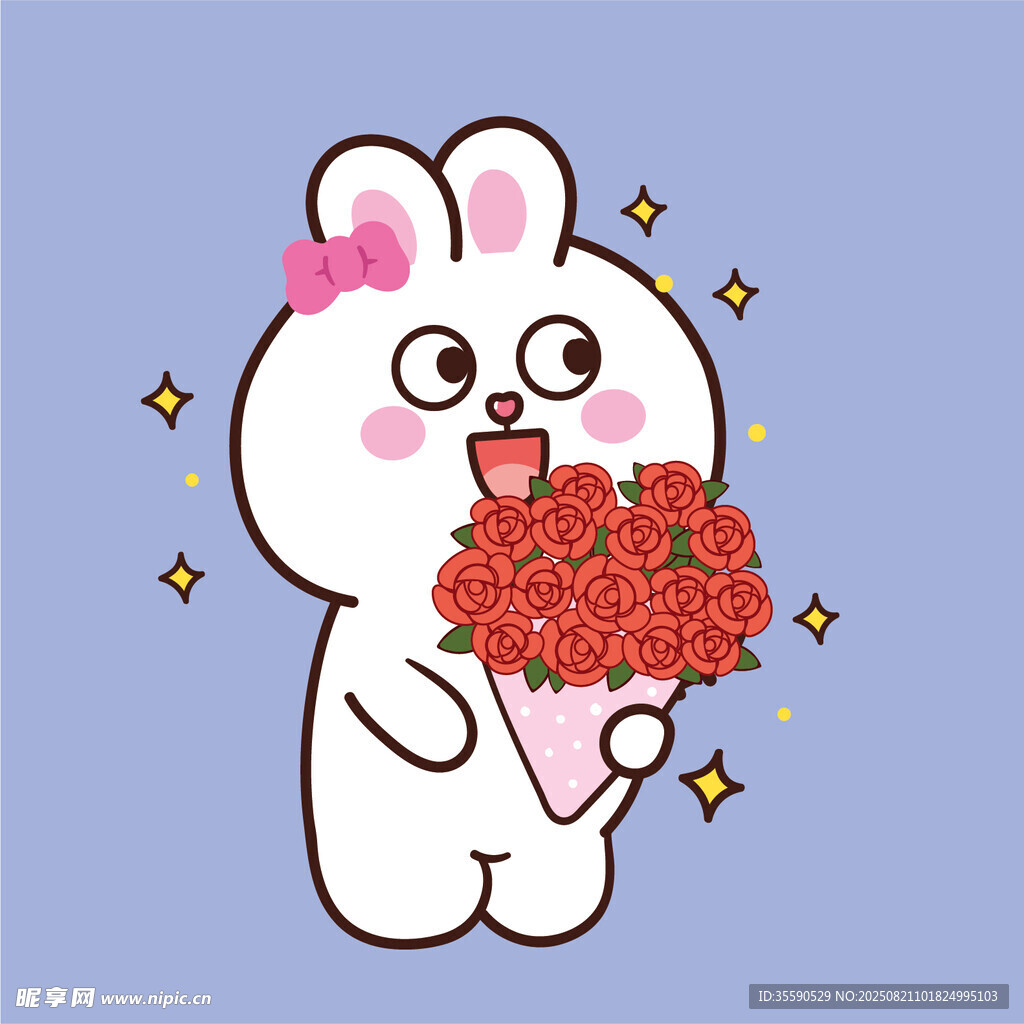抱花萌兔