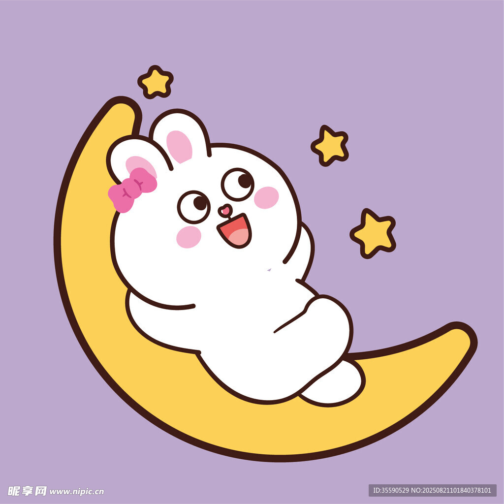 月亮上的萌兔子