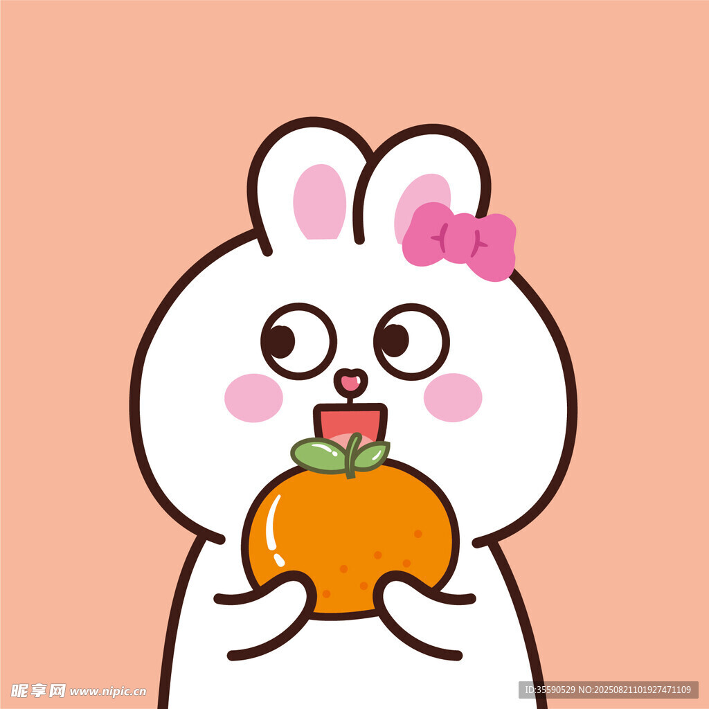 抱南瓜的可爱兔子