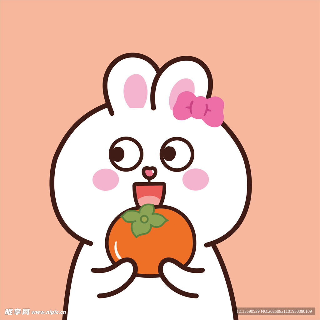 抱南瓜的可爱兔子