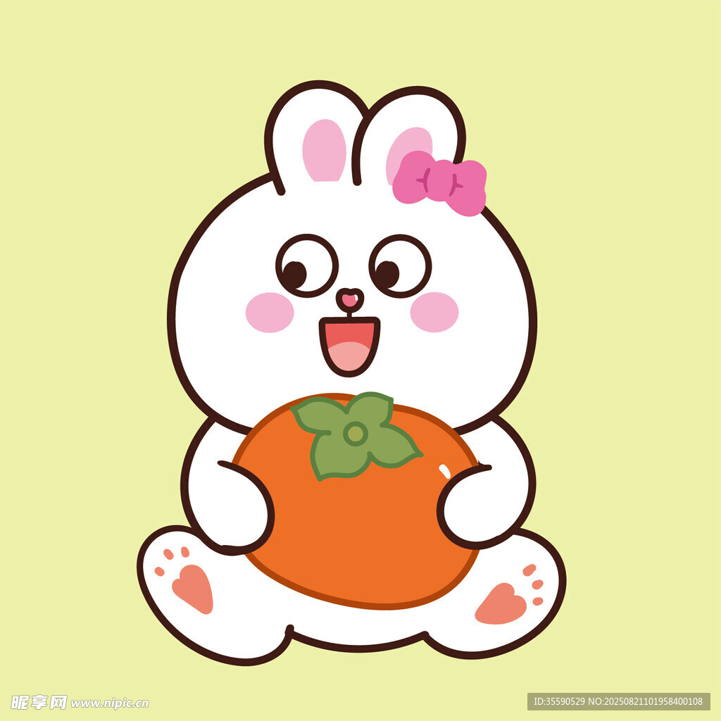 抱南瓜的可爱兔子