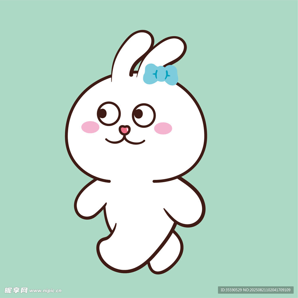 可爱白兔欢快奔跑