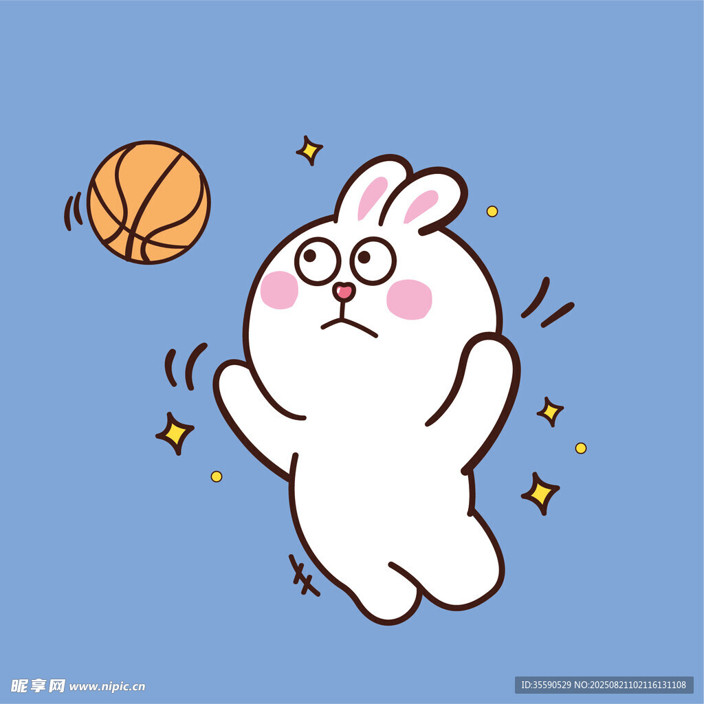可爱小兔打篮球瞬间