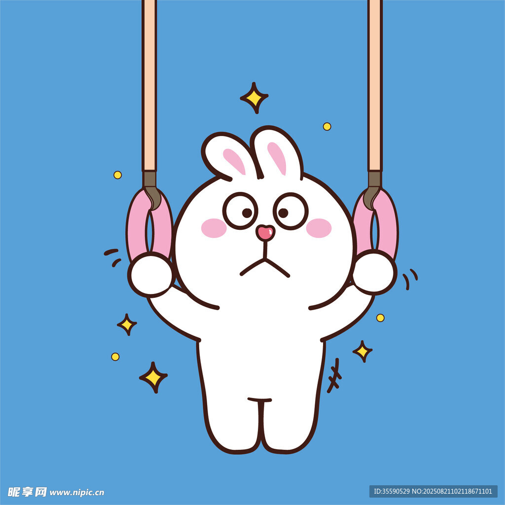 荡秋千的可爱兔子