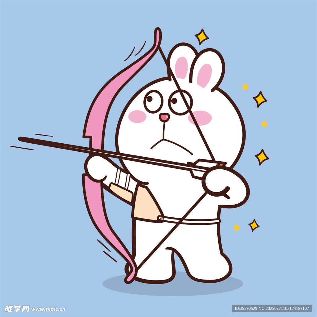 可爱兔子化身小弓箭手