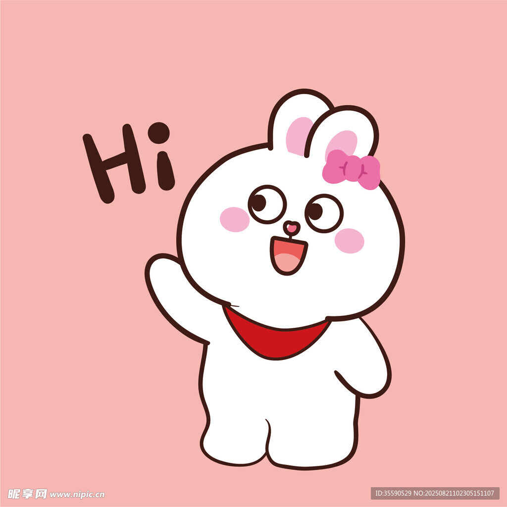 挥手小兔说Hi