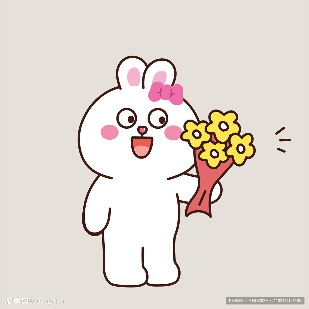 可爱白兔捧花