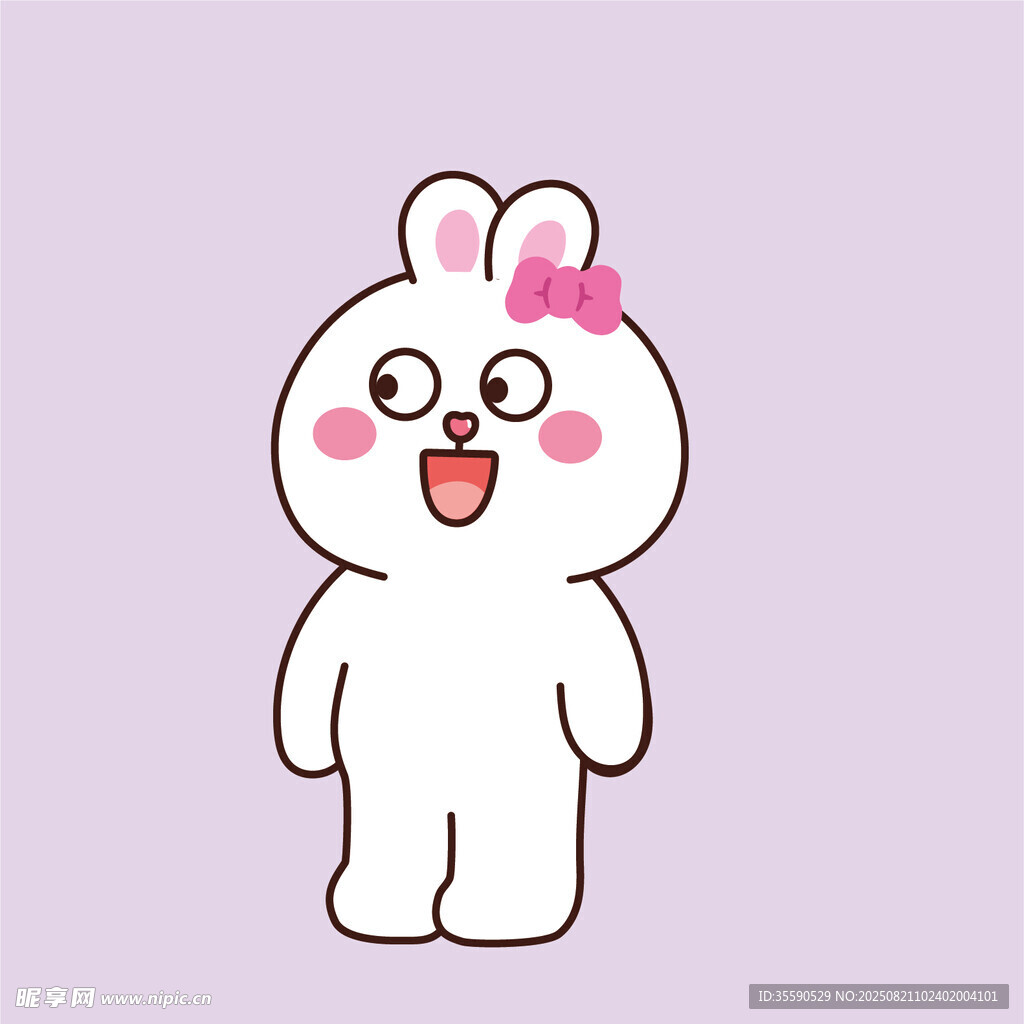 可爱带花小兔子卡通形象