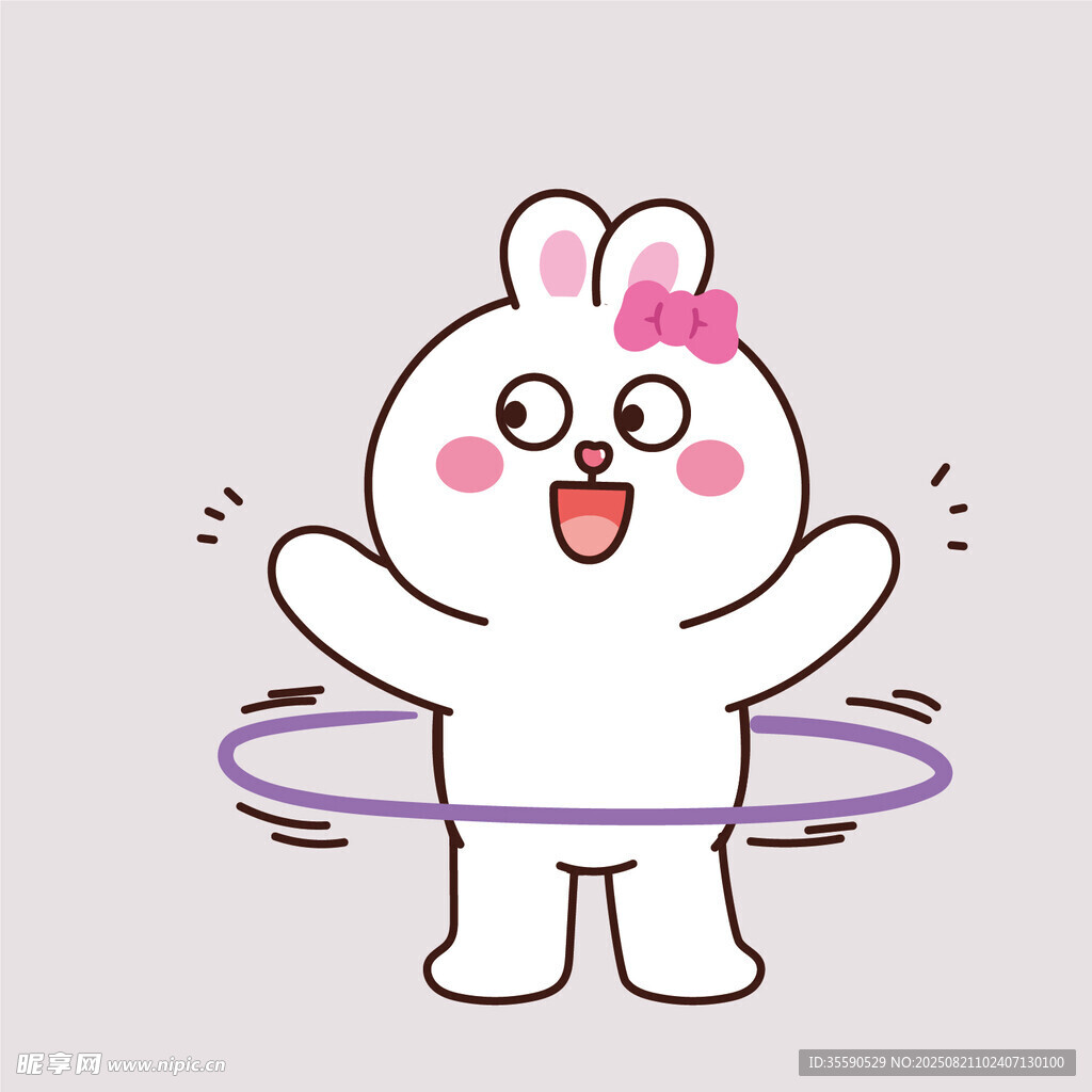 可爱兔子转呼啦圈