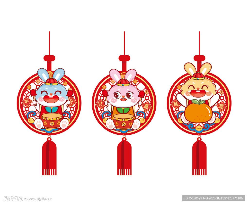 可爱生肖兔挂饰迎新春