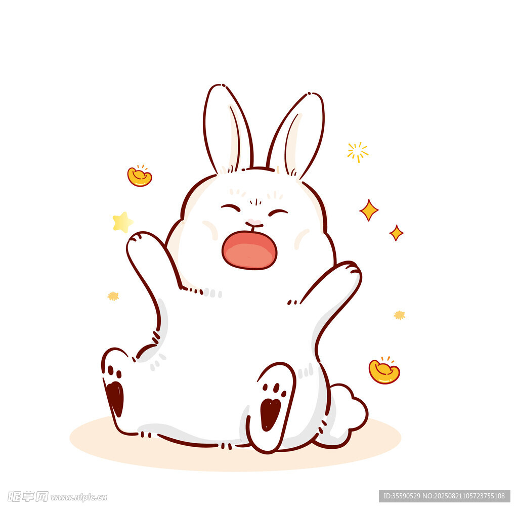 开心白兔撒金币