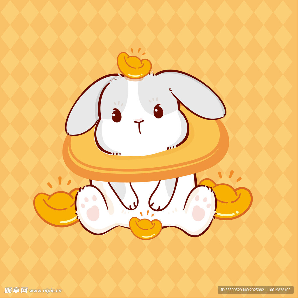 戴皇冠的幸运小兔