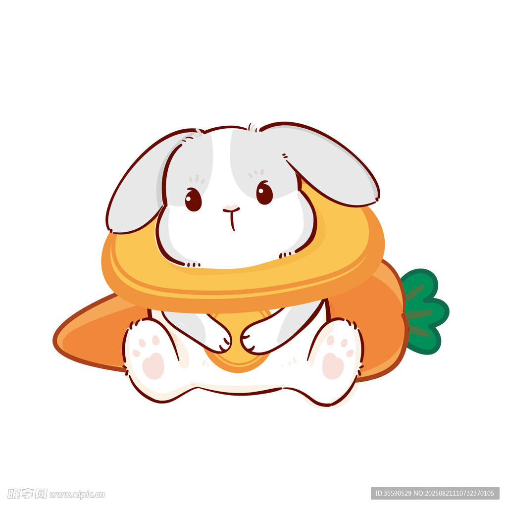 可爱小兔抱胡萝卜
