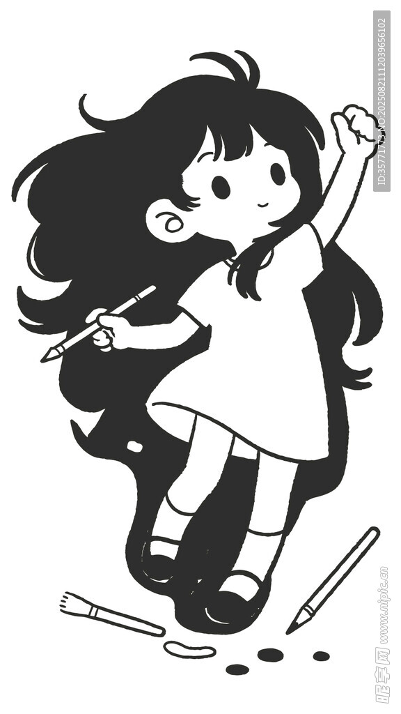 小女孩插画