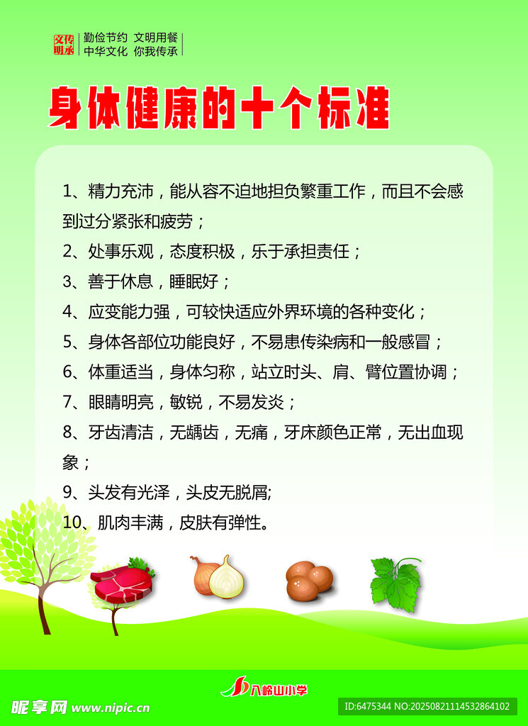 健康身体的是个标准