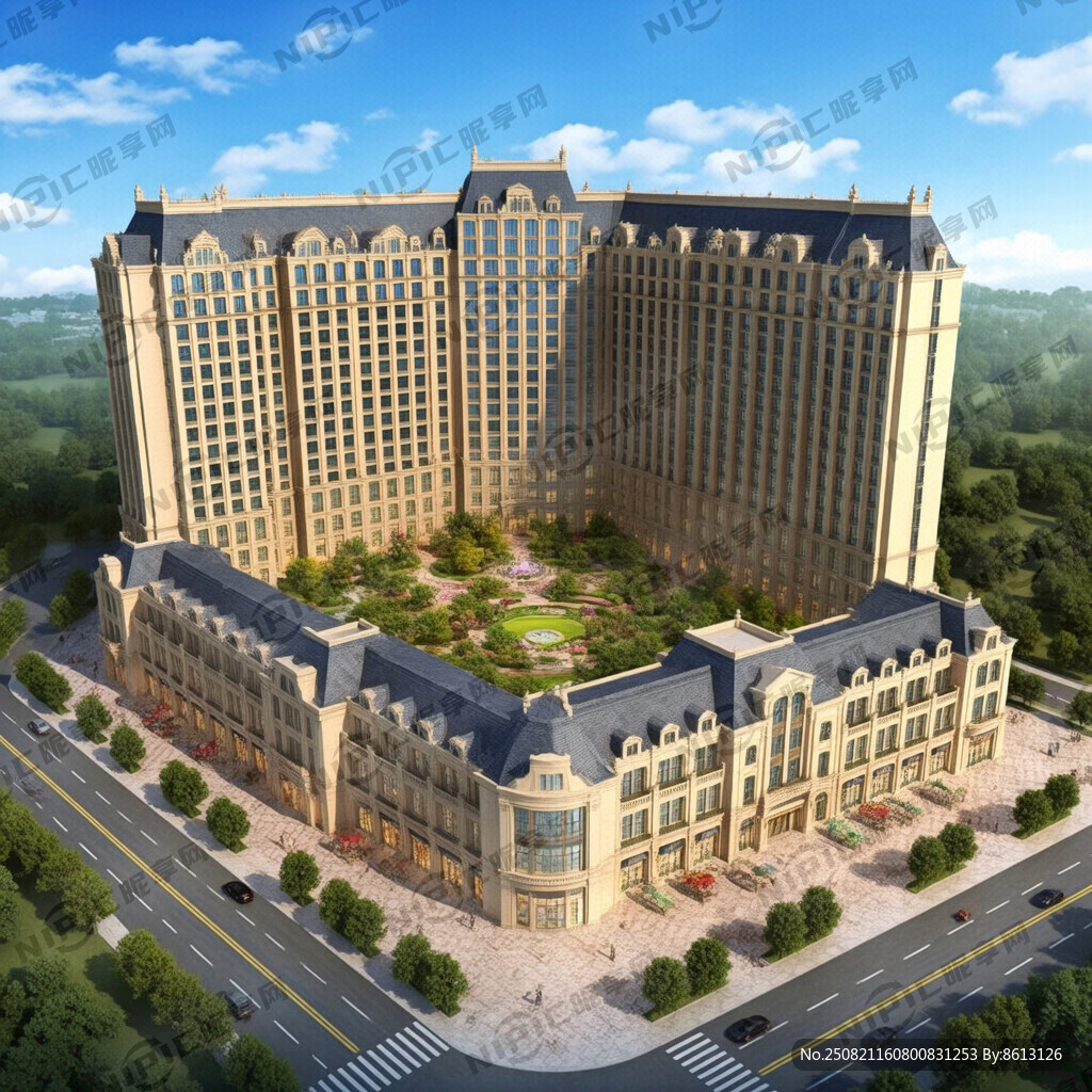 欧式建筑 一层为商场