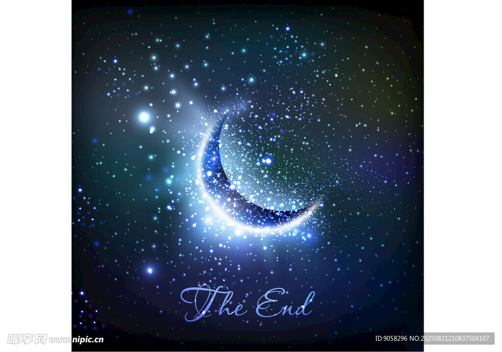 梦幻星空下的月牙