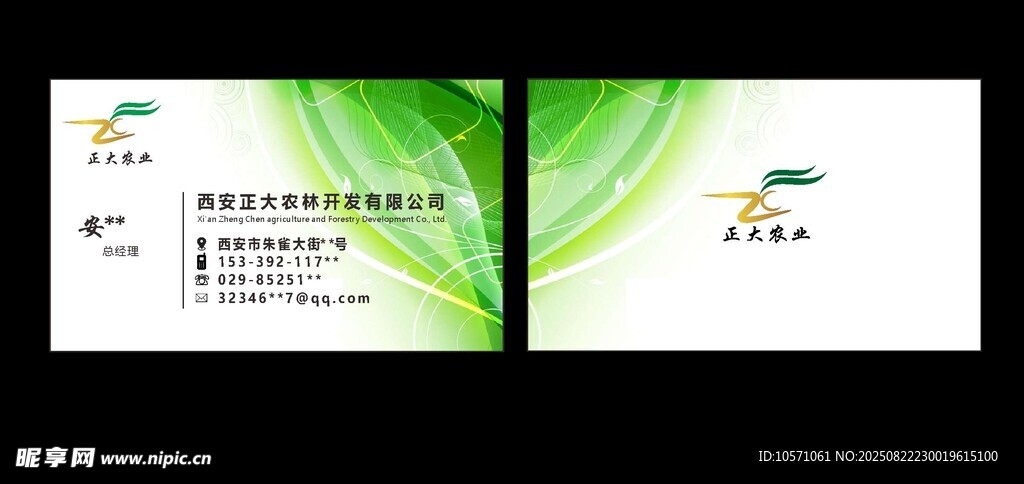 清新绿色商务名片设计