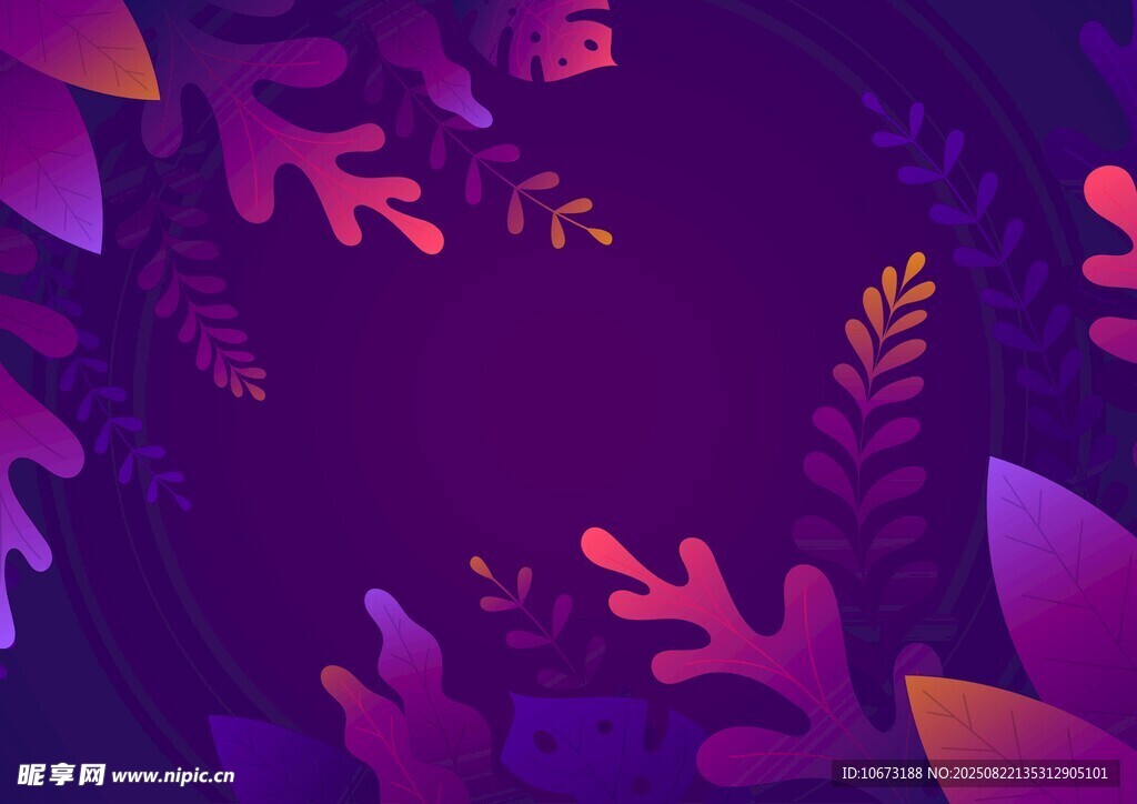梦幻紫色植物抽象背景图
