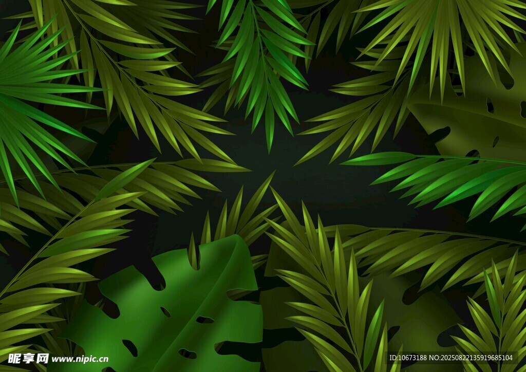 热带植物叶片背景图案