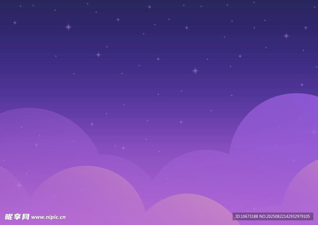 梦幻紫色星空云海背景