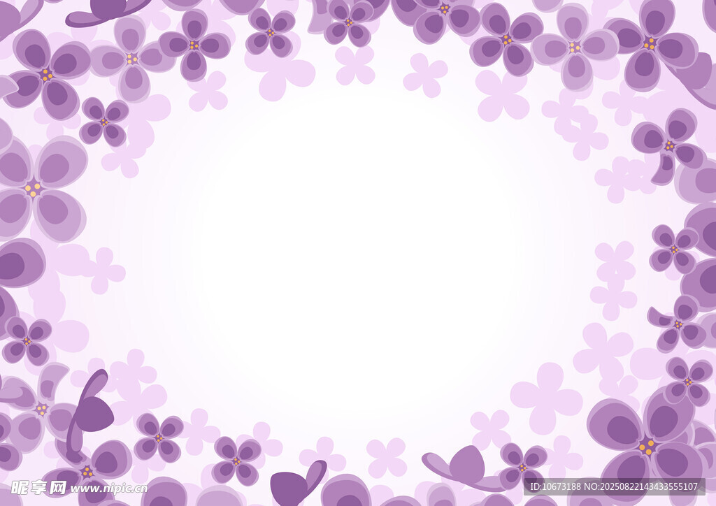 紫色花卉边框背景图