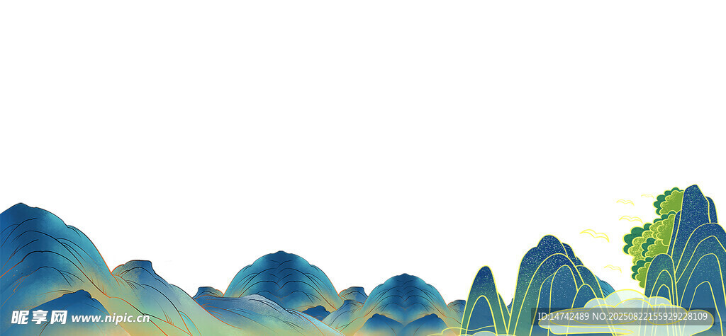 国潮山水背景