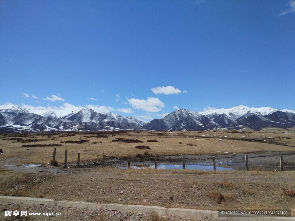 雪山下的旷野风光