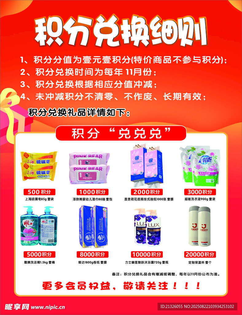 积分兑换细则宣传海报