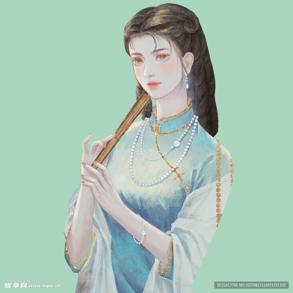 古风女子持笛优雅而立