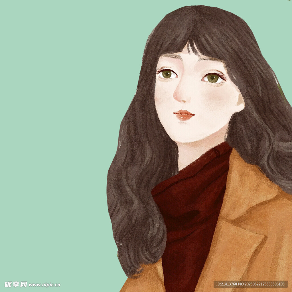 时尚穿搭的长发女子
