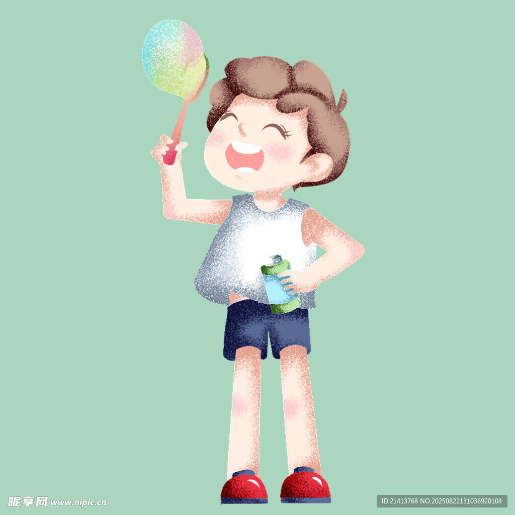 小男孩开心玩泡泡
