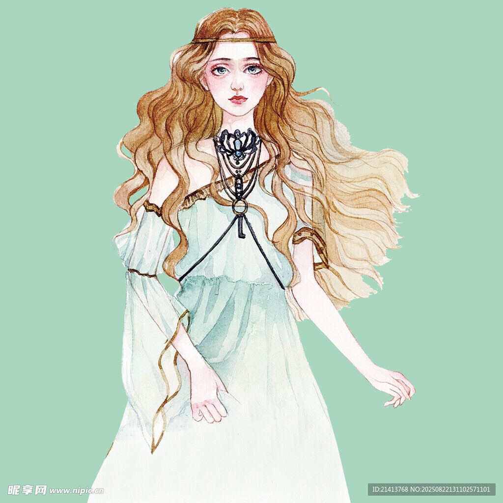 飘逸长发的奇幻风格女子