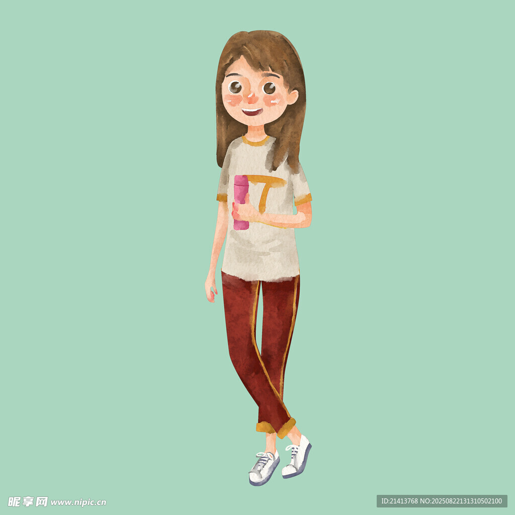 手持书本的可爱女孩