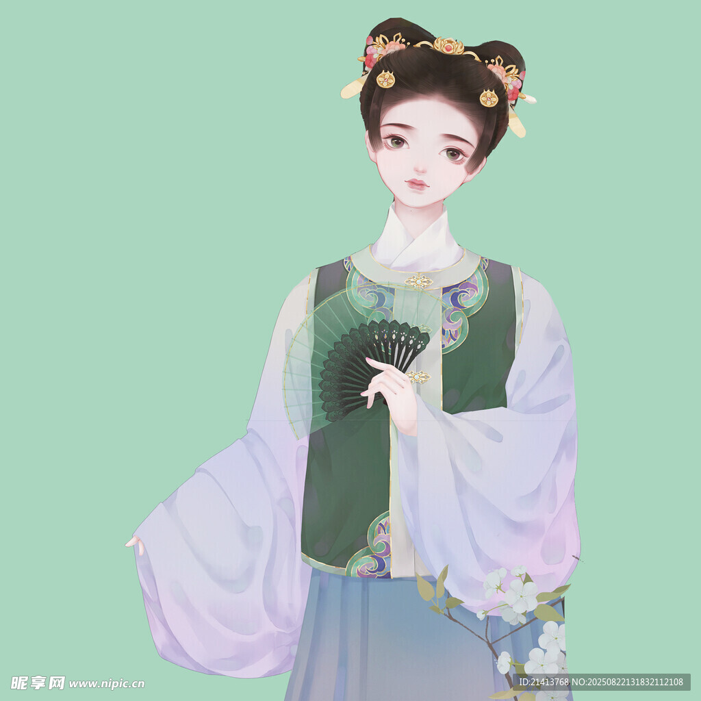 古风佳人持扇 温婉动人