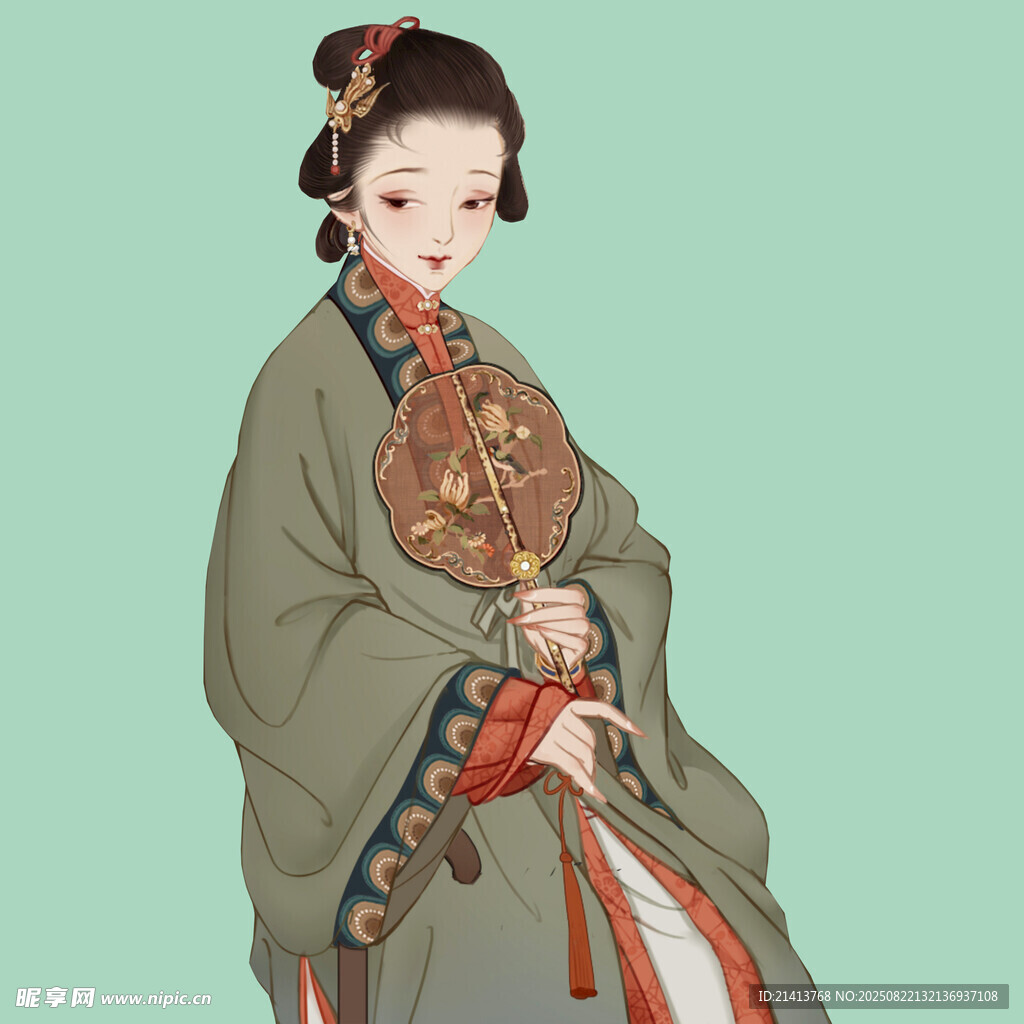 古风汉服女子优雅姿态