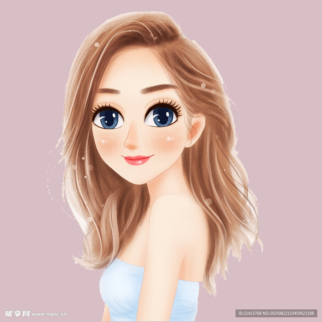 可爱金发蓝眼卡通美少女